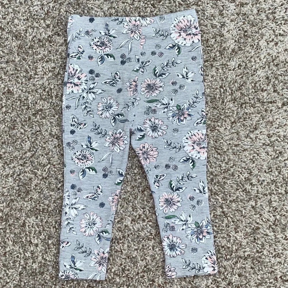 Calvin Klein Floral Gray Baby Girl Leggings 18M